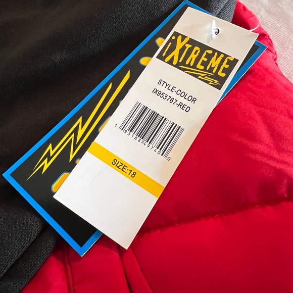 NEW Ixtreme Boys Winter Puffer Jacket Insulated Rain Resistant Xl 18 Junior Red - Picture 6 of 6